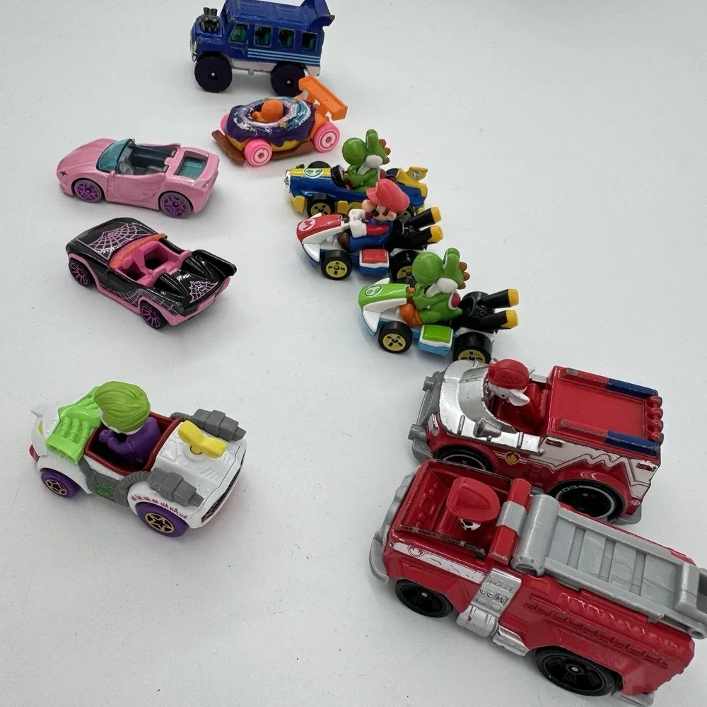 Diecast Toy Car Lot Of 10 Mario Kart Paw‎ Patrol Batman Hot Wheels Just Play